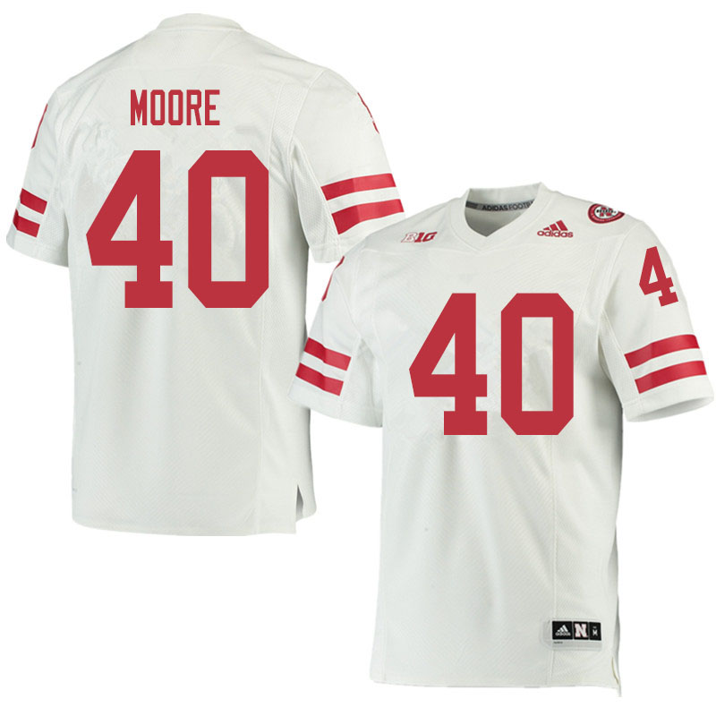 Men #40 Darius Moore Nebraska Cornhuskers College Football Jerseys Sale-White
